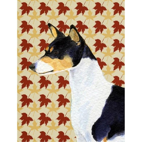 Carolines Treasures 15 x 15 in. Basenji Fall Leaves Portrait Flag Garden Size SS4342GF